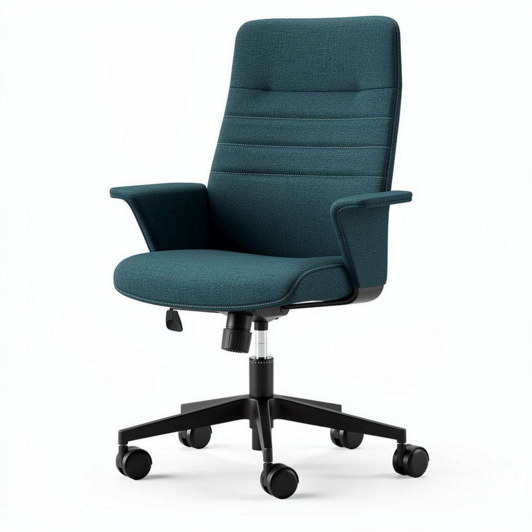 Chaise de bureau ergonomique en tissu vert foncé avec accoudoirs et réglage de hauteur 60 x 60 x 100cm