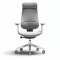 Chaise de bureau ergonomique en tissu gris avec accoudoirs réglables 50 x 60 x 100cm