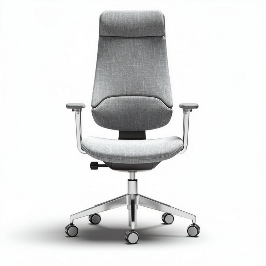 Chaise de bureau ergonomique en tissu gris avec accoudoirs réglables 50 x 60 x 100cm