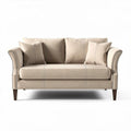 Canapé en tissu beige avec coussins amovibles dimensions 150 x 80 x 75cm