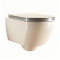 Toilette suspendue moderne en céramique beige avec abattant doux 50 x 35 x 30cm