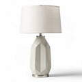 Lampe de table en céramique gris clair avec abat-jour en textile 30 x 30 x 60cm